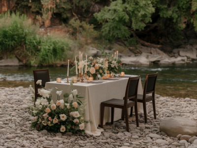 Where to find a private riverside spot for a low-key anniversary dinner and how to hire local vendors