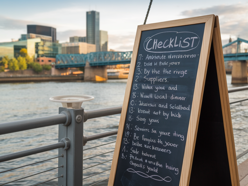 Step-by-step checklist to organise a private anniversary dinner by the ouse with local suppliers